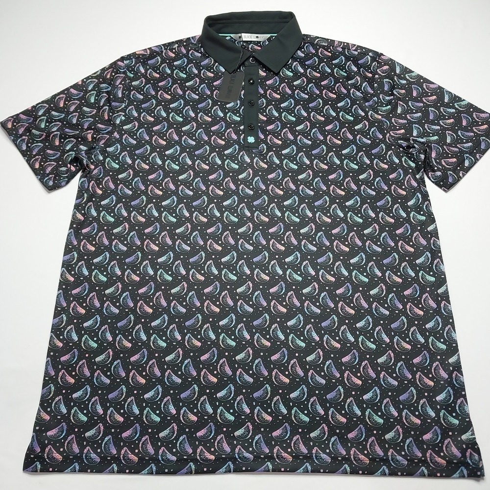 Black Clover Polo Shirt NEW Lucky Taco Pattern Golf Taco Tuesday